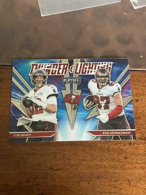 2021 Panini Playoff - Thunder and Lightning Blue Prizm #TL-4 Tom Brady Gronk - Image 1 of 2