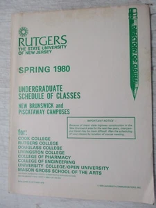PRIMAVERA 1980 RUTGERS UNIVERSIDAD ESTATAL NUEVA JERSEY CATÁLOGO UNIVERSITARIO PREGRADO - Imagen 1 de 2