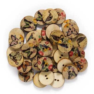 50pcs Animal theme Wood Buttons Sewing Scrapbook Clothing Crafts Handmade Decor - Picture 1 of 14