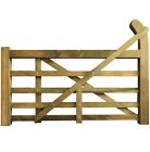 5 Bar Wooden Ranch Style Driveway Gates - Pressure Treated Tanalised Green