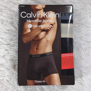 Men's Calvin Klein 3-pk Classic Fit Microfiber Stretch Boxer Briefs Size Medium - Picture 1 of 3