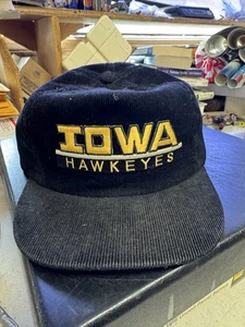 Gorra gorra vintage University Square Iowa Hawkeyes pana SnapBack negra dorada - Imagen 1 de 17