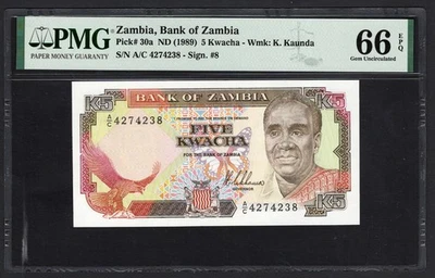 Zambia 10 Kwacha ND(1989) P30a Uncirculated Graded 66 - Image 1 of 2