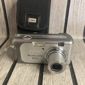 Retro Canon PowerShot A410 3.2MP Digital Camera, Silver- Tested & Working - Picture 1 of 9