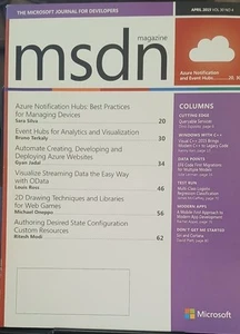 2015 APRIL MSDN MAGAZINE - Azure Notification and Event Hubs - Foto 1 di 2