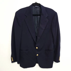 Vintage Polo Ralph Lauren Goldknopf Blazer Herren 42 L Navy Blau Wolle Made in USA - Bild 1 von 12