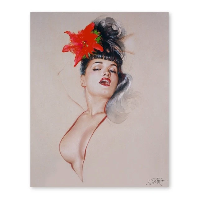 Bettie Page 'Wild Orchid' - Impresión Giclée de 8" x 10" (Firmada) Foto 1 de 1