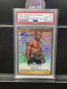 2019 UFC Topps Chrome Jose Aldo Octagon of Honor Pulsar /50 PSA 10 - Picture 1 of 2