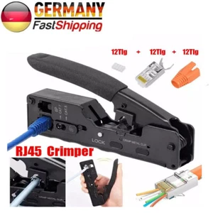 Netzwerkkabelzange Crimpzange 12 Cat7-Anschlüsse RJ45-Netzwerkwerkzeuge - Bild 1 von 10