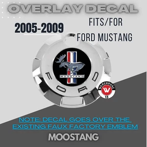 FITS Ford Mustang 2005-2009 Overlay Decal Logo MOOSTANG TRIBAR BLACK/GRAY REAR - Bild 1 von 1