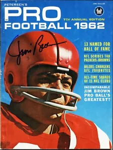 1962 Jim Brown Signed Autographed Peterson's Pro Football Magazine JSA - Picture 1 of 4