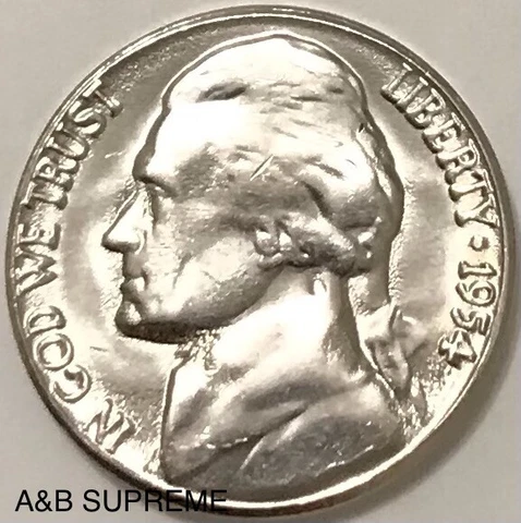 1954 S Jefferson Nickel Gem Bu Uncirculated Cover