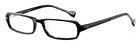 INK Serif Designer Reading Glasses in Black +1.50 Lens Power double laminate zyl