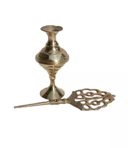 Vintage Islamic Arabic Kohl Stick Brass Bottle Jar Eyeliner Container  Surmadani