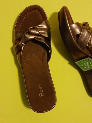NUEVO CON ETIQUETAS - G.H. Sandalias de cuña Bass NINA 8M bronce sin caja Foto 1 de 4