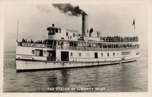 STATUE OF LIBERTY BOAT NEW YORK CITY NY RPPC POSTCARD 010925 U - Picture 1 of 2