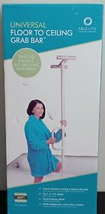 New Able Life Universal Floor to Ceiling Grab Bar Tension Easy Mount 