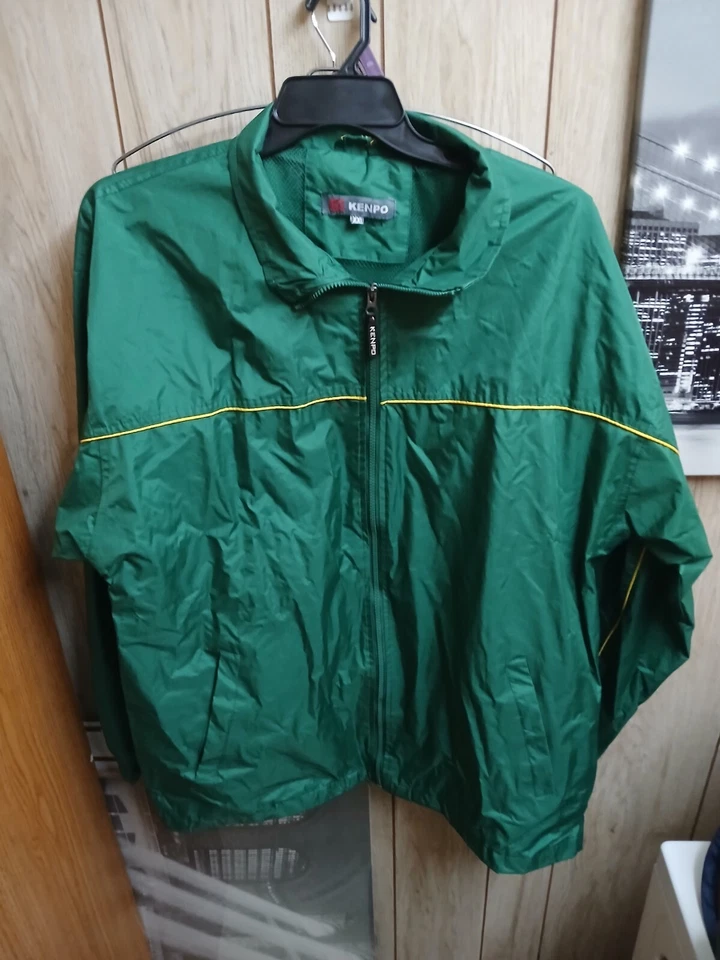 Kenpo Windbreaker Jacket Mens 2XL Full Zip Netted Lining  Green - Image 1 of 4