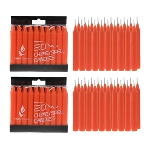 Mega Candles - Unscented 4" Chime / Spell Taper Candles - Orange, Set of 40 - Picture 1 of 4