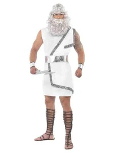 Adult Greek God Zeus Fancy Dress Costume & Wig Set - Picture 1 of 6