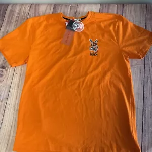 Black Keys BKYS Lucky Charm Print Logo Rhinestone Men's XL Orange T-shirt. - Picture 1 of 9