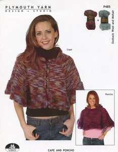 Plymouth Knitting Pattern P485 Cape and Poncho - Picture 1 of 2