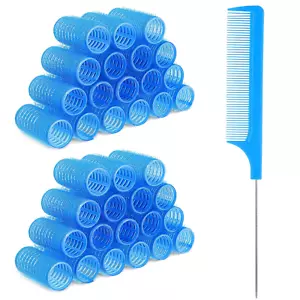 18 Stück Kunststoff Haarroller Selbstgriff Haarroller mit Rattenschwanzkamm Klein Heatl - Bild 1 von 12