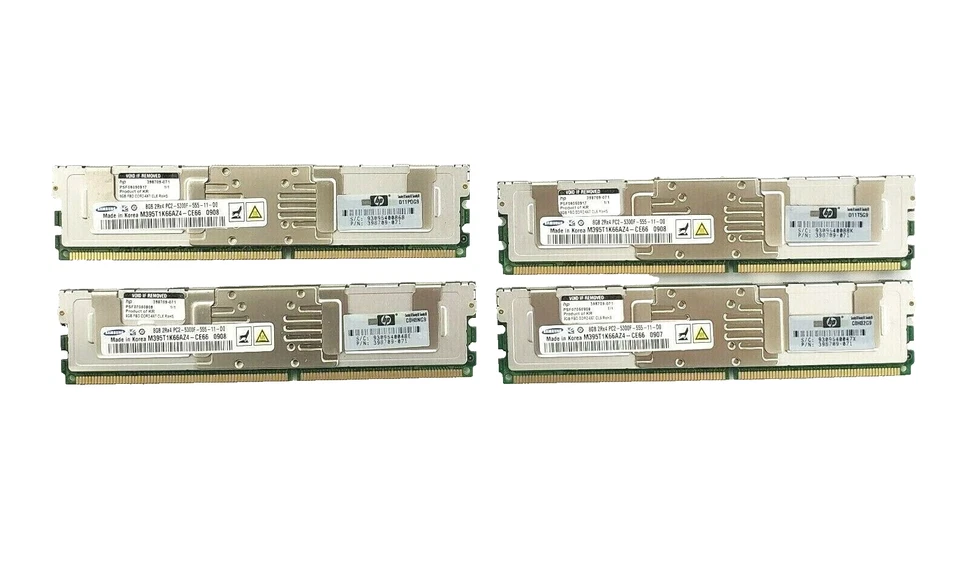 Samsung 32gb (4 x 8GB)  2Rx4 PC2-5300F M395T1K66AZ4-CE66  8GB EACH - Image 1 of 3
