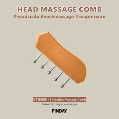 Head Shiatsu Massager Meridian Acupoint Scraping Massager Therapy Tool 台製經絡指壓刮痧梳 - Image 1 of 4