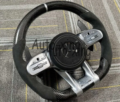 Volante de fibra de carbono AMG para Mercedes-Benz AMG W205 C43 G550 G63 actualización Foto 1 de 4