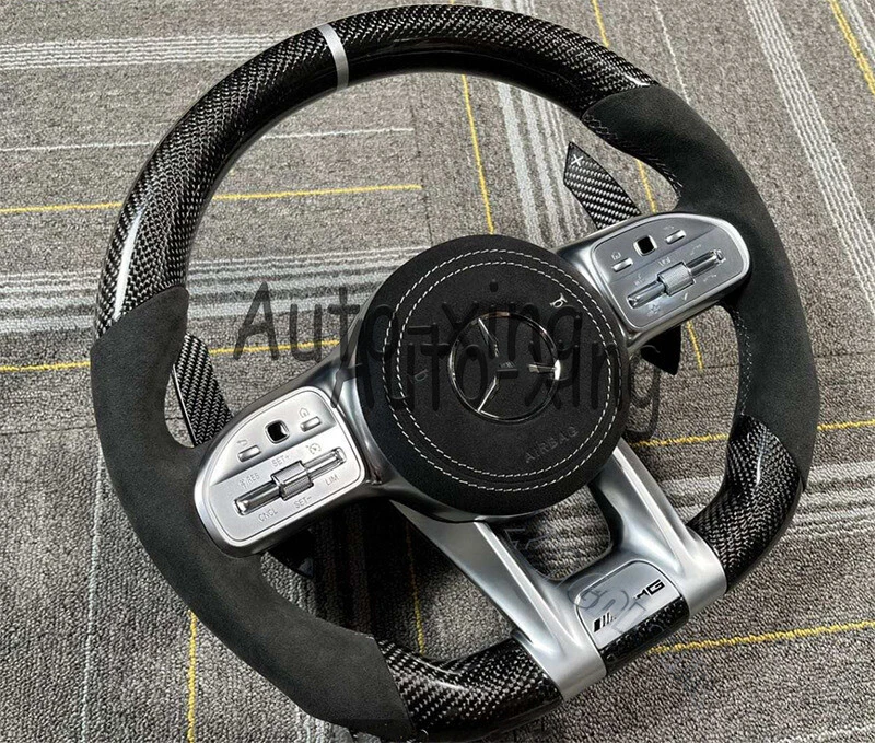 Volante de fibra de carbono AMG para Mercedes-Benz AMG W205 C43 G550 G63 actualización Foto 1 de 4