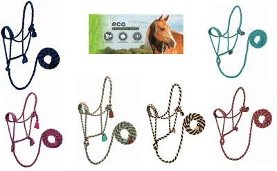 Tejedor Cuero Bambú Ecoluxe Caballo Equino Cuerda Trenzada Halter con Plomo 8' Foto 1 de 4