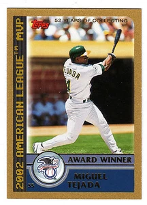 2003 Topps Gold BB #705 Miguel Tejada Oakland Athletics MVP BV$5 ####/2003 - Picture 1 of 1