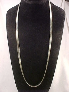 Serpentine Necklace Silverplate Braided 28 inches Pretty Vintage - Picture 1 of 3