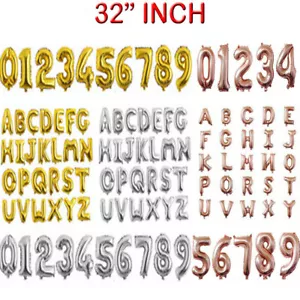 32" LETTER and Number foil Balloons Air Balons Large Happy Birthday Party Balons - Picture 1 of 1