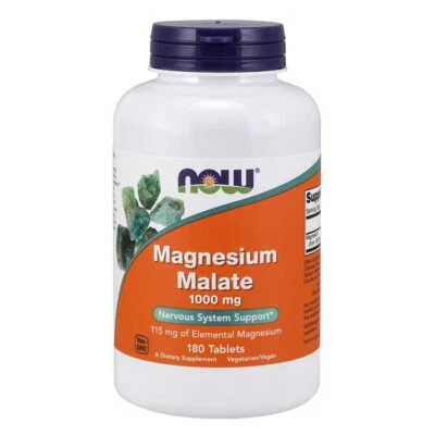 NOW FOODS Magnesium Malate 1000 mg 180 tablets - VITAMINE - Immagine 1 di 2