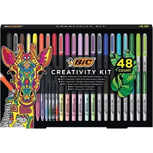 BIC Creativity Kit, 48 kt verschiedene Marker, Fineliner, Textmarker & Gelstifte - Bild 1 von 2