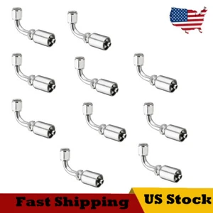 10x 1/4 Hose x 1/4 JIC 37° Female 90° Hydraulic Hose End Elbow Carbon Steel - Picture 1 of 13
