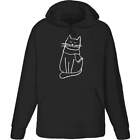 'Cat With Scarf' Adult Hoodie / Hooded Sweater (Ho034549)