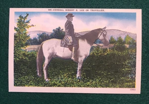 Asheville Postcard Co. Linen Postcard ~ General Robert E. Lee On Traveller - Picture 1 of 2