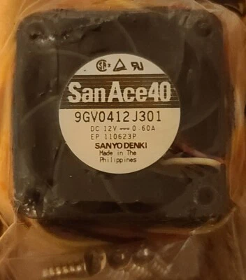 Sanyo Denki SanAce40 9GV0412P3K22 4028 Plastic Fan - ESC RC Cooling Fan 27 CFM - Image 1 of 2