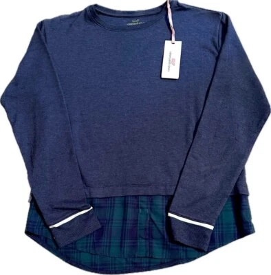 VINEYARD VINES NIÑAS TELA DE ENSUEÑO TOP DE MEDIOS MIXTOS XL (16) GRIS BREZO DEEP BAY Foto 1 de 4