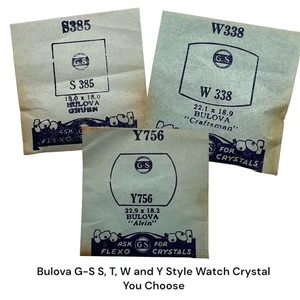 Bulova Watch Crystal x 1 G-S S, T, W, X, and Y Rectangular & Square Shapes NOS - Picture 1 of 15