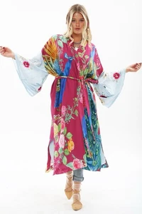 BELLISSIMO KIMONO ARATTA SILENT JOURNEY MARIE ANTOINETTE NUOVO CON ETICHETTE Boho Pavone - Foto 1 di 14