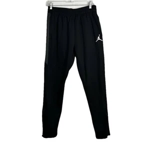 Nike Jordan Pants Large Flight Gym Training 924709-010 Black -14” Waist Flat Lay - Picture 1 of 12