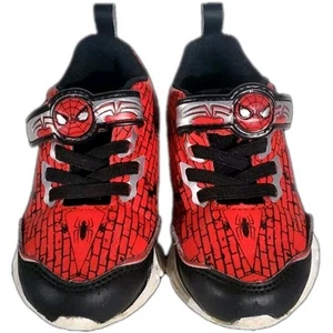 Marvel Spider Man Kids Black White Red Shoes (Size 8) Light Up Pre-owned  - Picture 1 of 5