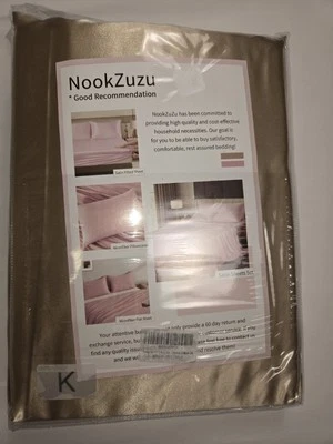 King Size GOLD SATIN SHEET SET / 100% Polyester NEW - Image 1 of 2