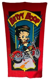 Telo mare moto Betty Boop vintage 1994 - grafica rosso audace - Foto 1 di 3
