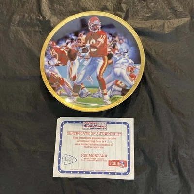Placa de coleccionista Joe Montana 1994 Sports Impressions #’d Kansas City Chiefs Foto 1 de 4