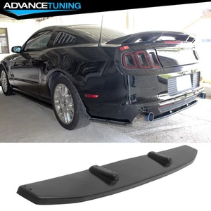 Fits 13-14 Ford Mustang V6 V8 Shark Fin Rear Diffuser Lip Unpainted Black PU - Picture 1 of 7